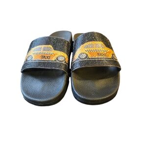 INC women's Peymin Taxi poolside slides